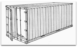 20' footer container